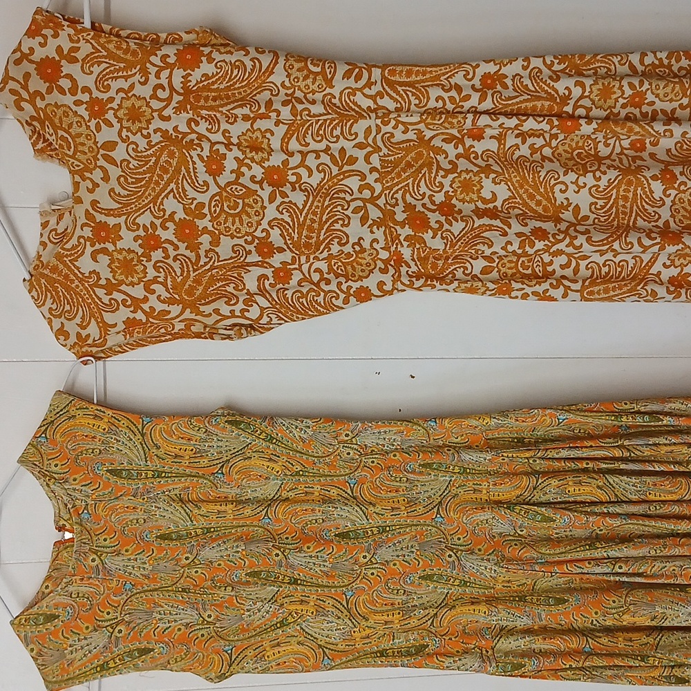 Two VINTAGE WOMENS SIZE SMALL DRESSES